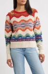 Pendleton Raglan Sleeve Cotton Sweater In Red