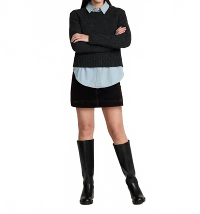 Pendleton Relaxed Shetland Collection Crew Sweater In Black Heather