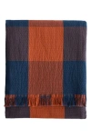 Pendleton Reversible Fringe Organic Cotton Throw In Brown
