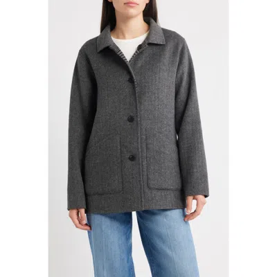 Pendleton Reversible Wool Blend Jacket In Gray