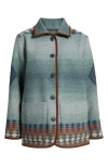 Pendleton Reversible Wool Coat In Green