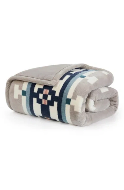 Pendleton Sandhills Printed Plush Throw In Brown