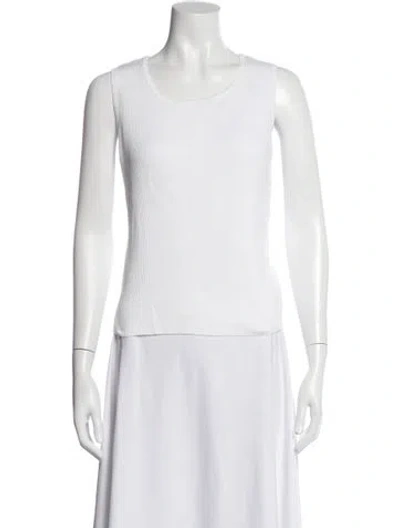 Pre-owned Pendleton Scoop Neck Sleeveless Top In White