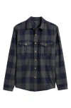Pendleton Scout Buffalo Check Wool Flannel Button-up Shirt In Oxford Mix/navy Buffalo Check