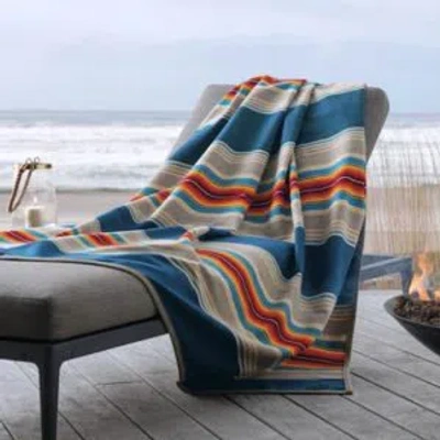 Pendleton Serape Turquoise Throw In Blue,gold