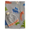 Pendleton Shared Path Knit Baby Blanket With Beanie In Grey Multi In Gray