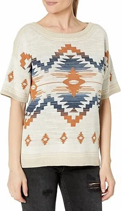 Pendleton Short Sleeve Graphic Sweater In Linen Multi