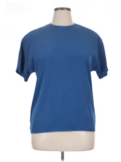 Pre-owned Pendleton Short Sleeve Top Blue Crew Neck Tops