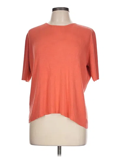 Pre-owned Pendleton Short Sleeve Top Orange Crew Neck Tops
