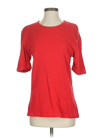 Pre-owned Pendleton Short Sleeve Top Red Crew Neck Tops