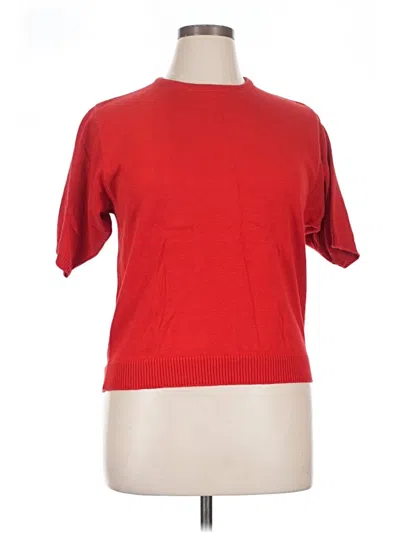 Pre-owned Pendleton Short Sleeve Top Red Crew Neck Tops