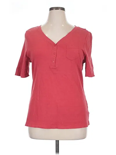 Pre-owned Pendleton Short Sleeve Top Red V-neck Tops