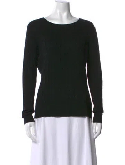 Pre-owned Pendleton Silk Crew Neck Sweater In Black