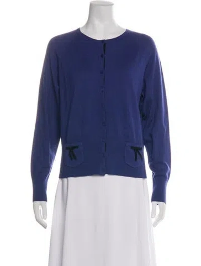 Pre-owned Pendleton Silk Crew Neck Sweater In Blue/purple