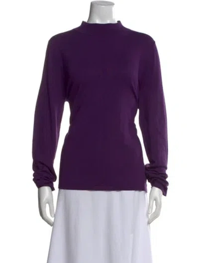 Pre-owned Pendleton Silk Mock Neck Sweater In Purple