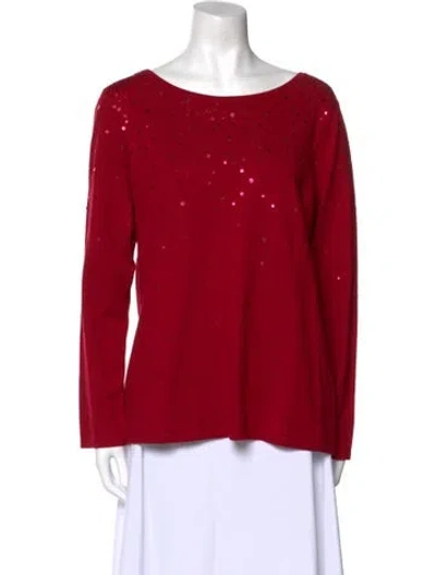 Pre-owned Pendleton Silk Scoop Neck Sweater In Red