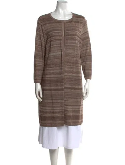 Pre-owned Pendleton Silk Striped Sweater In Brown