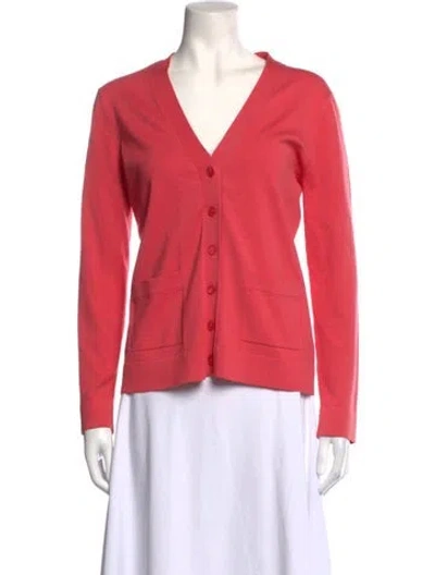 Pre-owned Pendleton Silk V-neck Sweater In Pink
