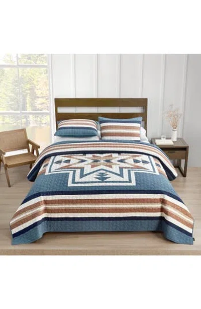Pendleton Silver City Reversible Quilt & Sham Set In Blue