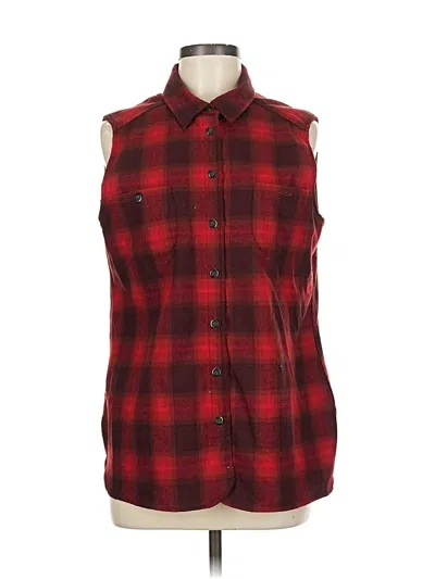 Pre-owned Pendleton Sleeveless Button Down Shirt In Red
