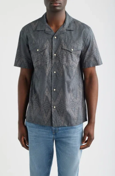 Pendleton Snap-up Short Sleeve Western Shirt In Gray