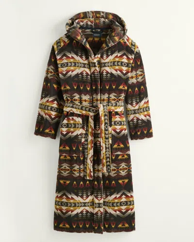 Pendleton Solstice Canyon Cotton Terry Velour Dressing Gown In Black