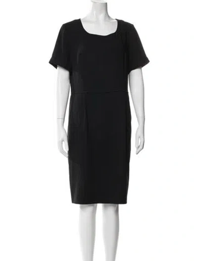 Pre-owned Pendleton Square Neckline Knee-length Dress In Black