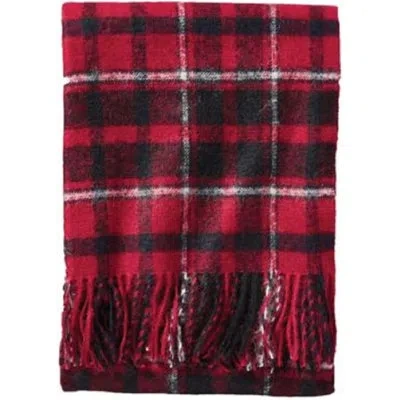 Pendleton Stratton Boucle Throw In Red,black