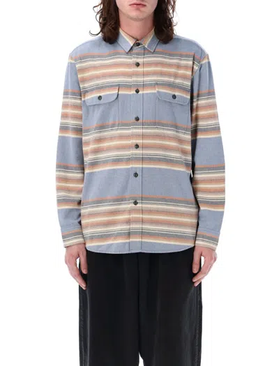 Pendleton Striped Beach Shack Shirt In Soft Indigo Stripe