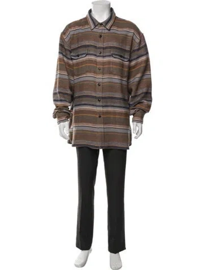 Pre-owned Pendleton Striped Jacket In Brown