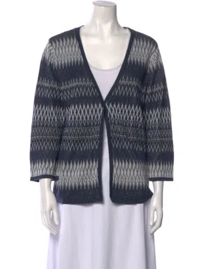 Pre-owned Pendleton Striped Open Front Sweater W/ Tags In Blue