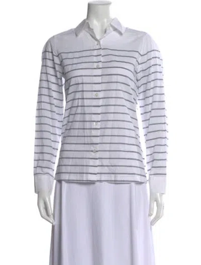 Pre-owned Pendleton Striped Sweater In White