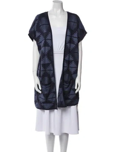 Pre-owned Pendleton Striped V-neck Sweater In Blue