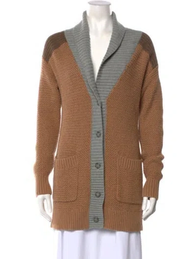 Pre-owned Pendleton Striped V-neck Sweater In Brown