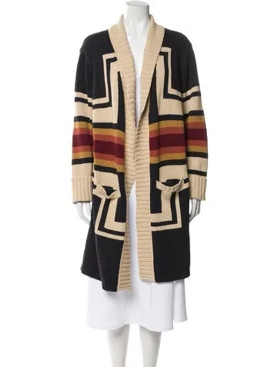 Pre-owned Pendleton Striped V-neck Sweater In Neutral