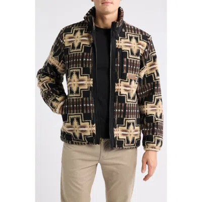 Pendleton Tahuya Range Fleece Jacket In Black/tan Harding