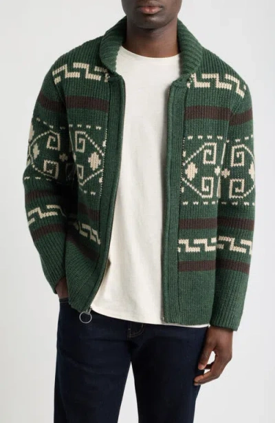 Pendleton The Original Westerley Zip Cardigan In Dark Green