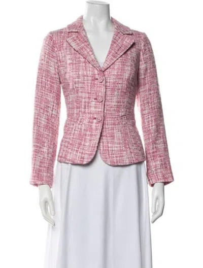 Pre-owned Pendleton Tweed Pattern Blazer In Pink