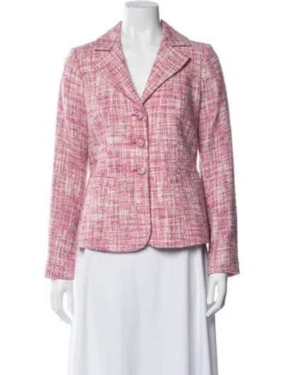 Pre-owned Pendleton Tweed Tweed Pattern Blazer In Pink