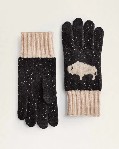 Pendleton Unisex Buffalo Lambswool Texting Gloves In Black/ Beige