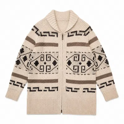 Pendleton Unisex - Westerly Long Cardigan In Camel Brown In Neutral
