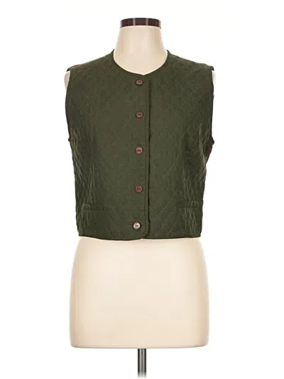 Pre-owned Pendleton Vest In Green