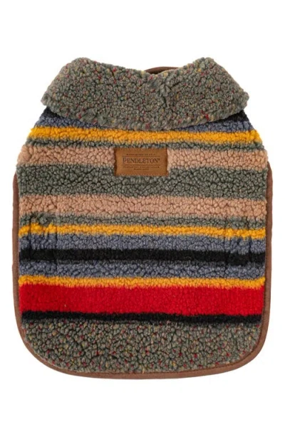 Pendleton Vintage Camp Fleece Dog Coat In Multi