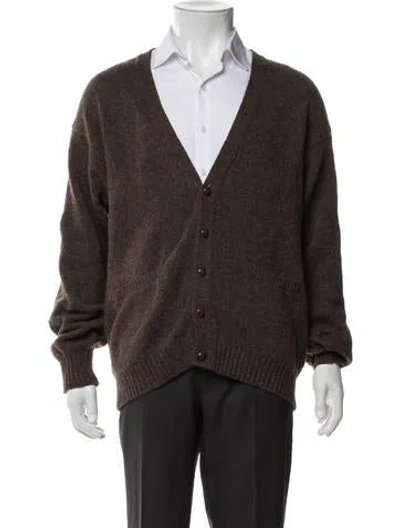 Pre-owned Pendleton Vintage Virgin Wool Cardigan In Brown