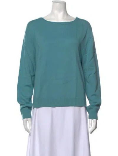 Pre-owned Pendleton Virgin Wool Bateau Neckline Sweater In Blue/green