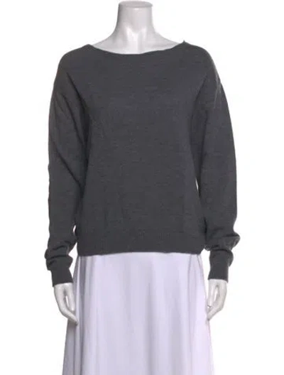 Pre-owned Pendleton Virgin Wool Bateau Neckline Sweater In Grey
