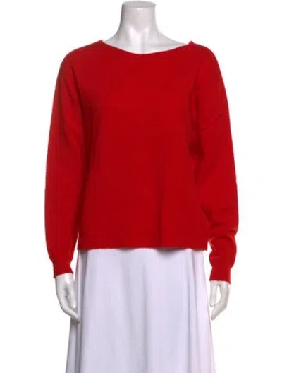 Pre-owned Pendleton Virgin Wool Bateau Neckline Sweater In Red