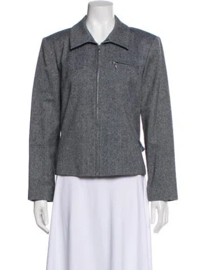 Pre-owned Pendleton Virgin Wool Blazer In Gray