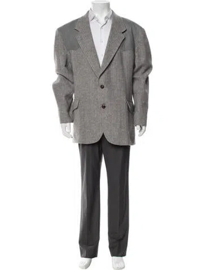 Pre-owned Pendleton Virgin Wool Blazer In Gray