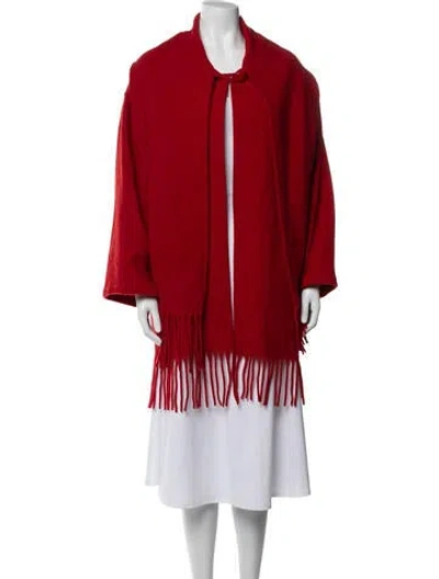Pre-owned Pendleton Virgin Wool Cape In Red